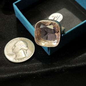 ~Elegant, Faceted, Square Pink Kunzite Gemstone Ring/Beautiful Minimalist-Style~